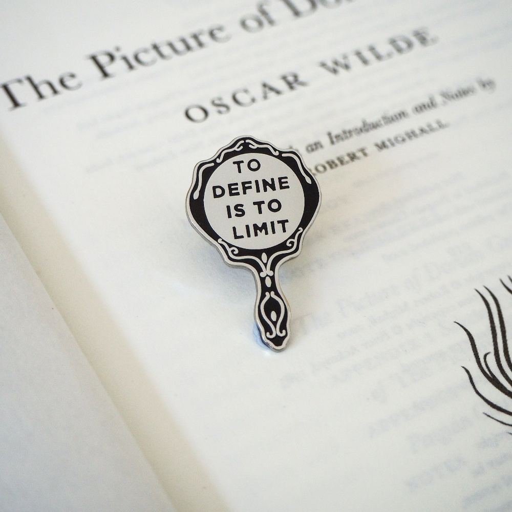 To Define is to limit Black Lapel Enamel Pin - Picture 2 of 4